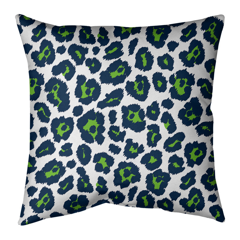 Housse de coussin carré, 14 po x 14 po, Faux lin, Blanc/vert
