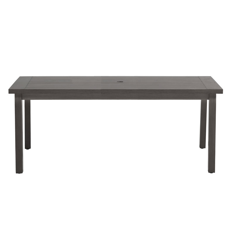 Club Aluminum Outdoor Dining Table, Slate Gray