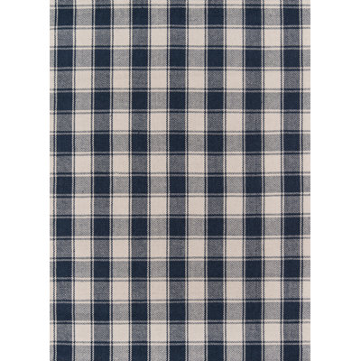 Marlborough Wool Plaid Area Rug in Navy Blue/Ivory