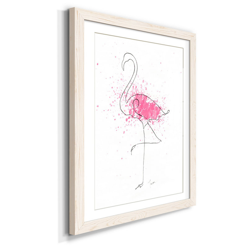 Flamant rose II - Reproduction d'art sur papier encadrée, Blanc, H 44 po x l 31 po x P 1 po