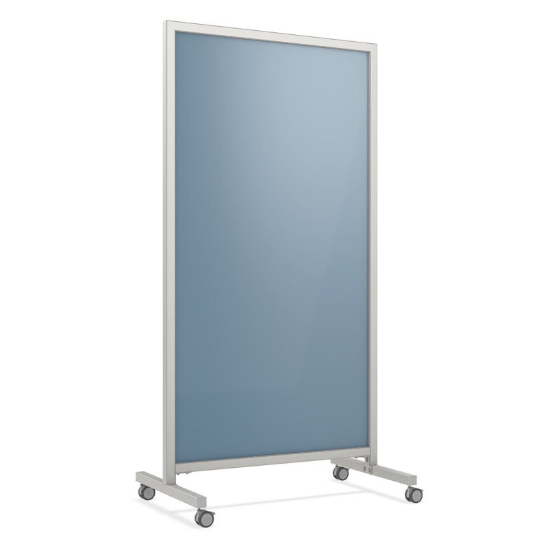 Grand tableau magnétique réversible autoportant en verre EZ H 75 po x l 38 po, Denim