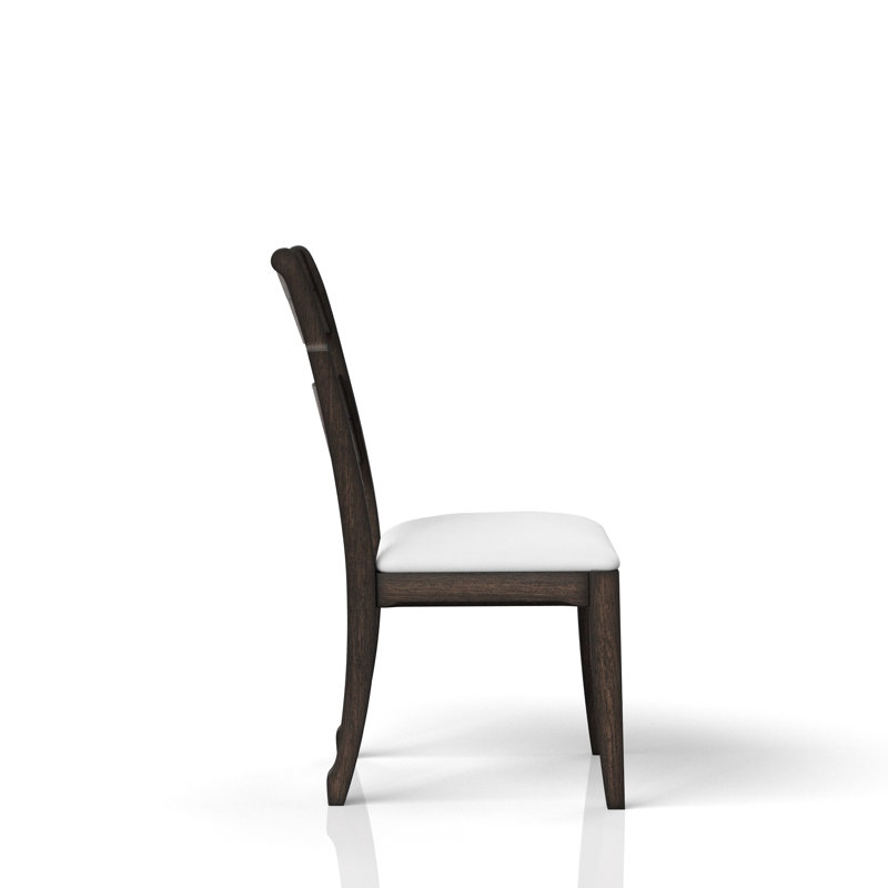 Chocolate Upholstered Side Chair With And Wood Combination Solid Seat Legs