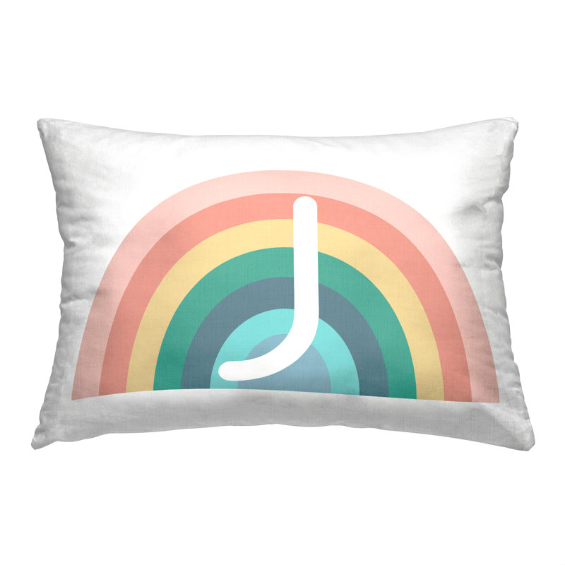 Coussin Rainbow Initiale, J