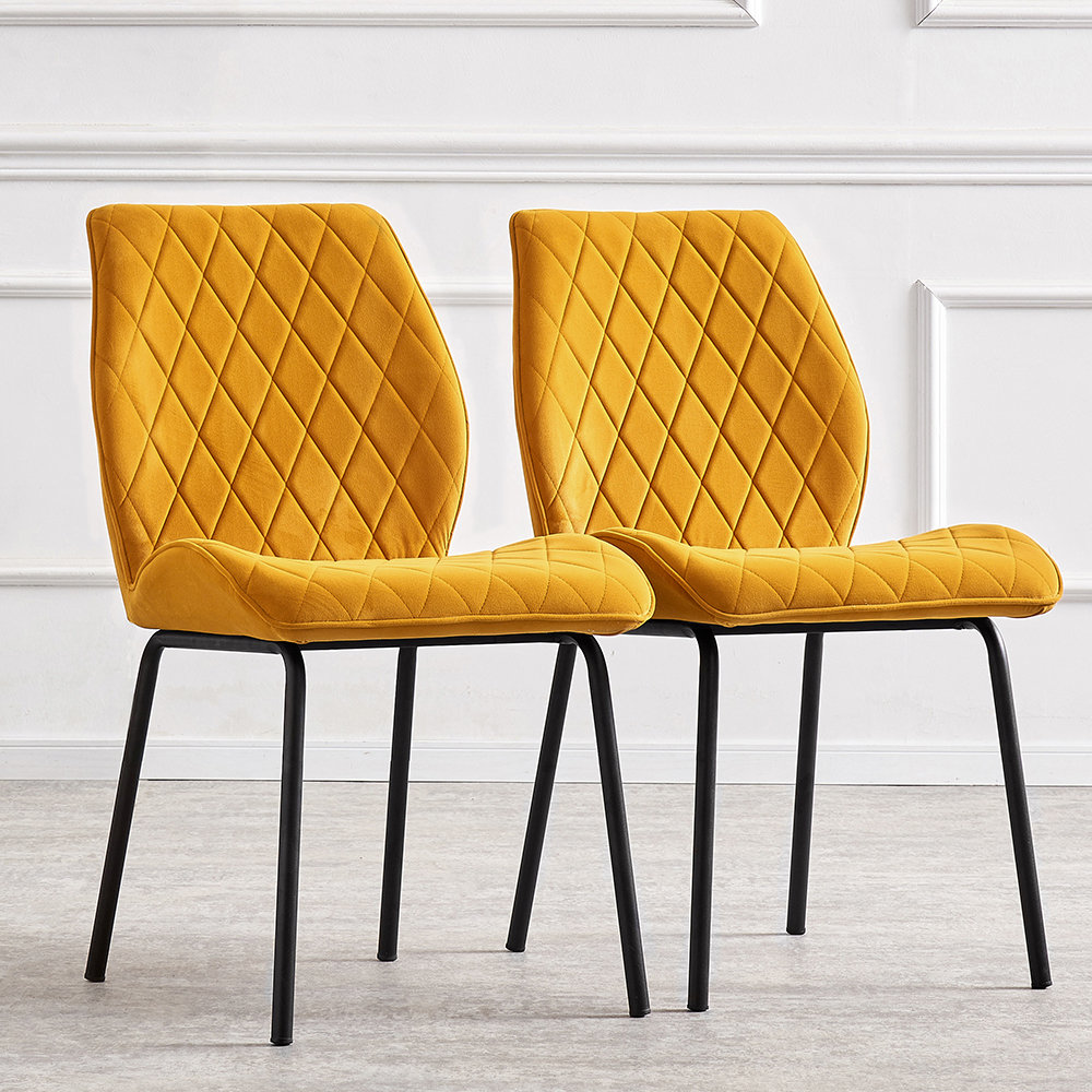 Cassara Modern Armless Velvet Upholstered Large Dining Chair