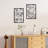 Three Piece Wall Decor In Black Rectangular Metal Frame With Floral Pattern Hollow Out Style, Made From Metal, 3D Cut Design, 0.08 Inch Thickness For Strength And Resistance To Bending, Pre - Fitted