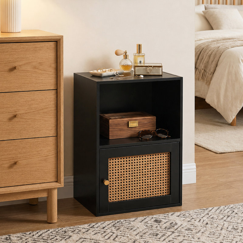Armoire de rangement Renita, Black/Beige Barley
