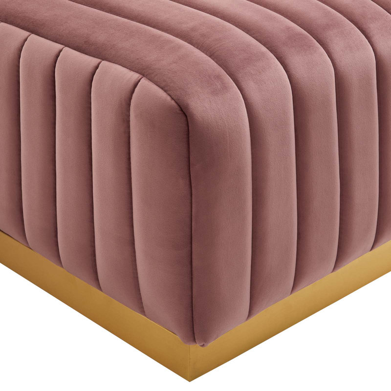 Repose-pieds Conjure, Or, Velours vieux rose