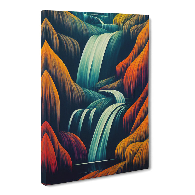 CAN-V0523-2811X Waterfall Art Nouveau Style Vol.1 - Wrapped Canvas Print, 50cm H x 35cm W