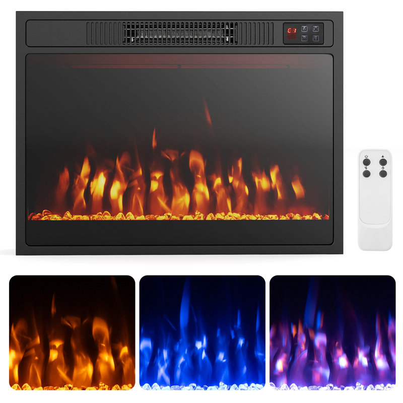 17 Stories 58.4 cm W Black Electric Fireplace