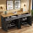 Farmhouse Sideboard With Adjustable Shelves And Rustic Handles-1012579679
