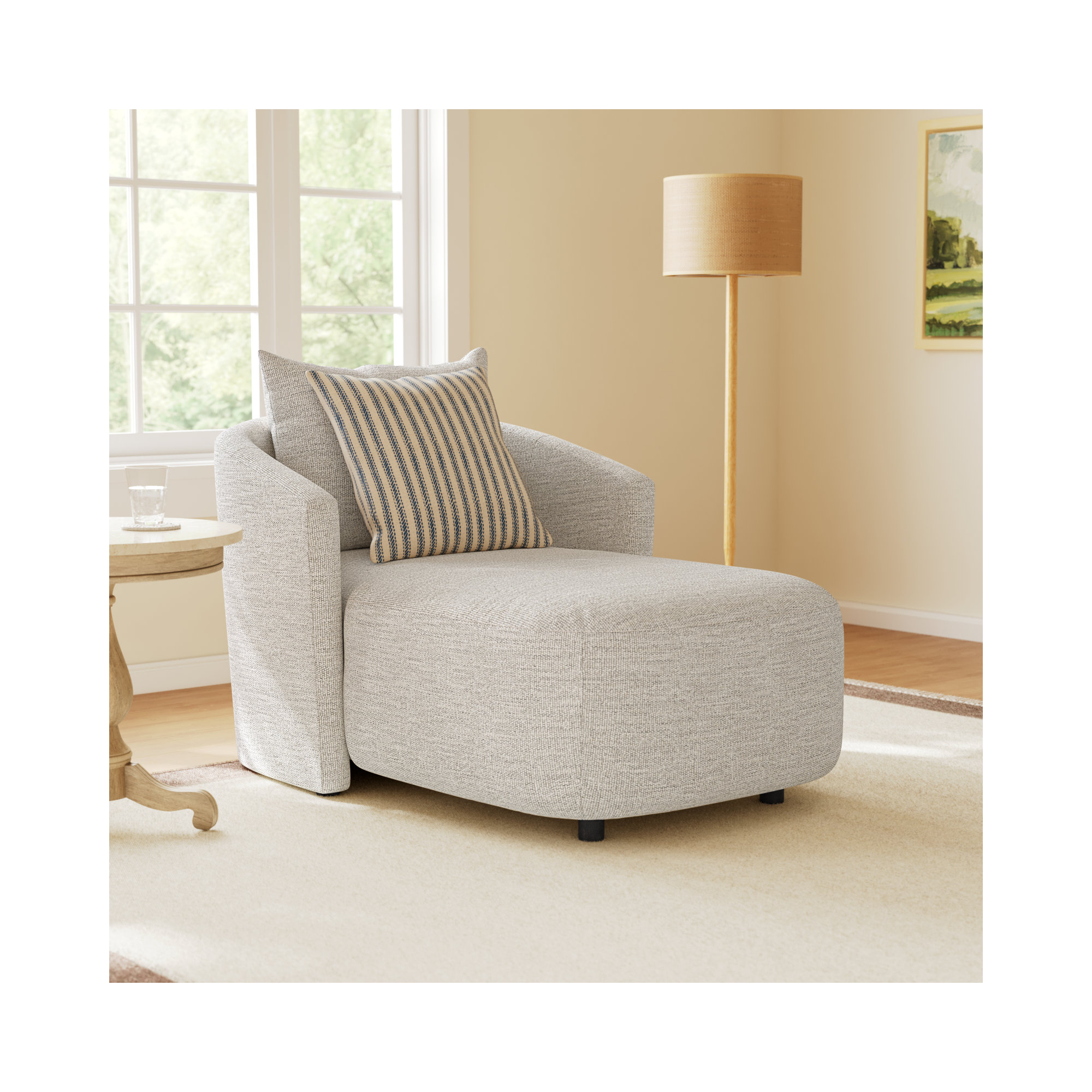 Mirage Upholstered Chaise Lounge, Merino Polyester