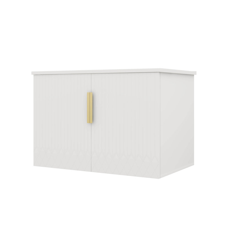Meuble-lavabo de style rétro 30 po avec lavabo en céramique, configuration de robinet à 3 trous, armoire de rangement avec 2 portes à fermeture silencieuse