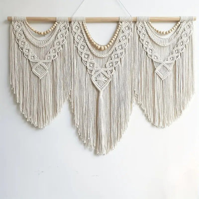 1 pièce grande tapisserie murale en macramé de décoration murale en macramé bohémien à la main - tapisserie décor à la maison chambre salon fête de mariage - 43 po x 32 po