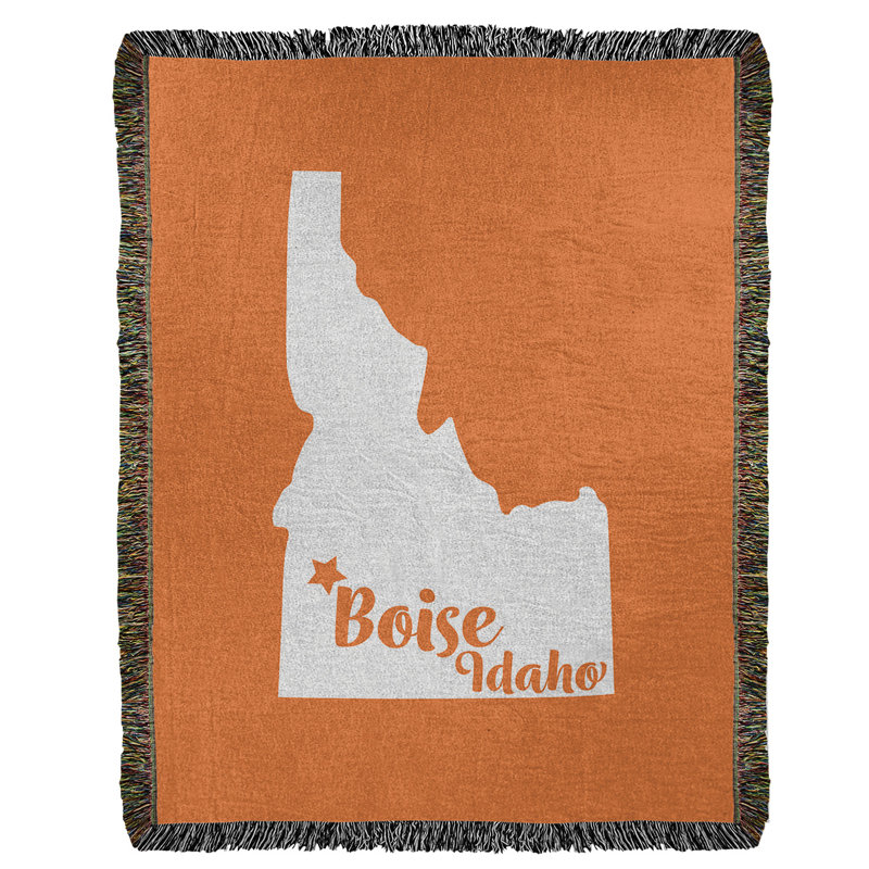 Jeté en coton tissé boise idaho, l 50 po x L 60 po, Orange
