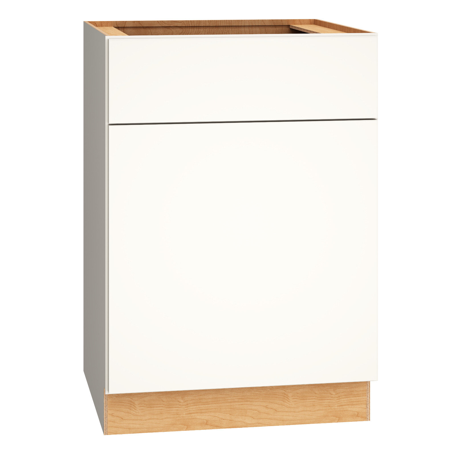 Hampton 36 in. W x 24 in. D x 34.5 in. H Assembled Drawer Base Kitchen  Cabinet in Satin White with Full Extension Glides