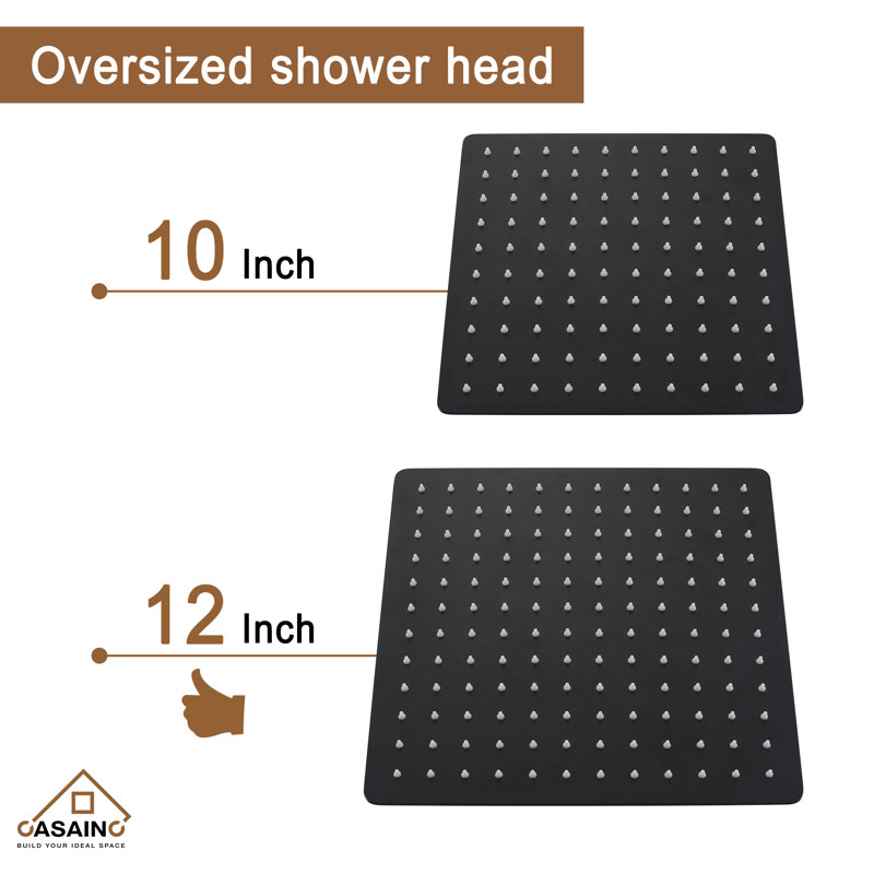 Matte Black Dual Shower Head System with Handheld and Rainfall