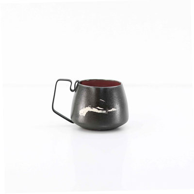  Tasse à espresso rouge fabriquée à la main avec poignée amovible
