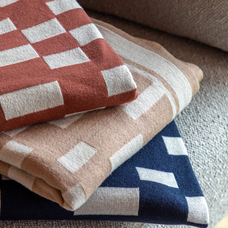 Lohko Knitted Throw , Ink