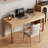 Burlywood Rectangular Solid Wood with 3 drawers writing desk-118492417