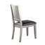 2 chaises de salle à manger argentées avec dossier rembourré et structure en PU pour les occasions