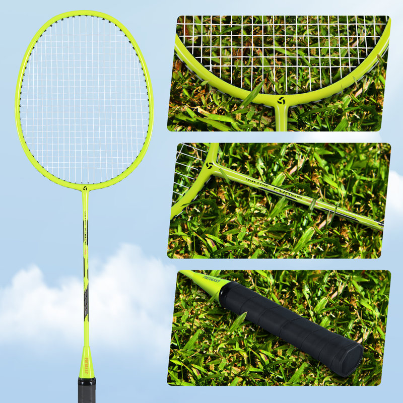 32ft, 26ft and 20ft Width and Height Adjustable Volleyball and Badminton Combo Set with Net