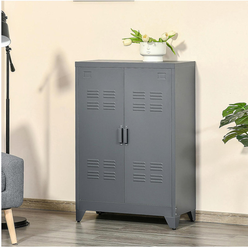 Organisateur de rangement industriel en acier HOMcom gris