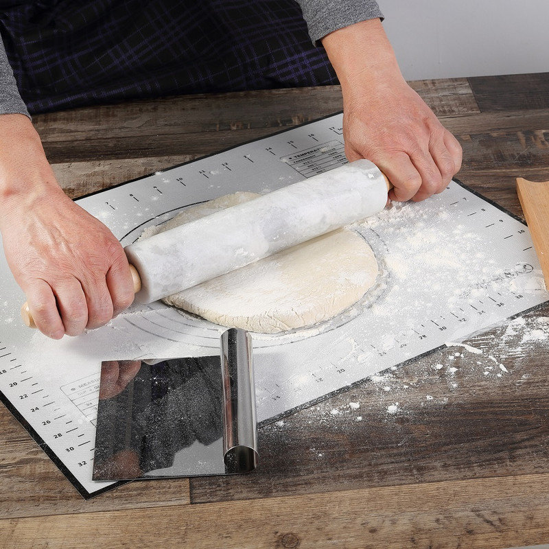 Marble Rolling Pin Set,Grigio Fantasy