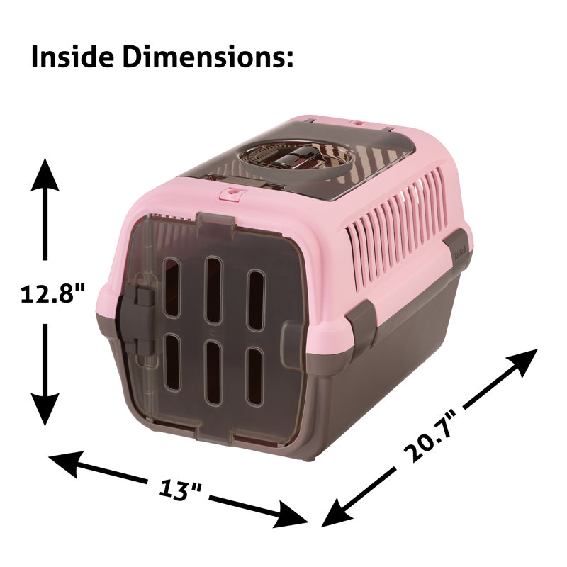 Porte-animaux double porte, Rose/brun, H 14,4 po x l 22,4 po x P 14,4 po