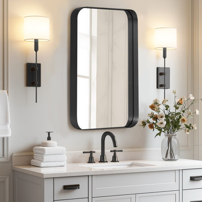 Bonniejo 16'' W 24'' H Recessed Framed Medicine Cabinet Mirror 2 Adjustable