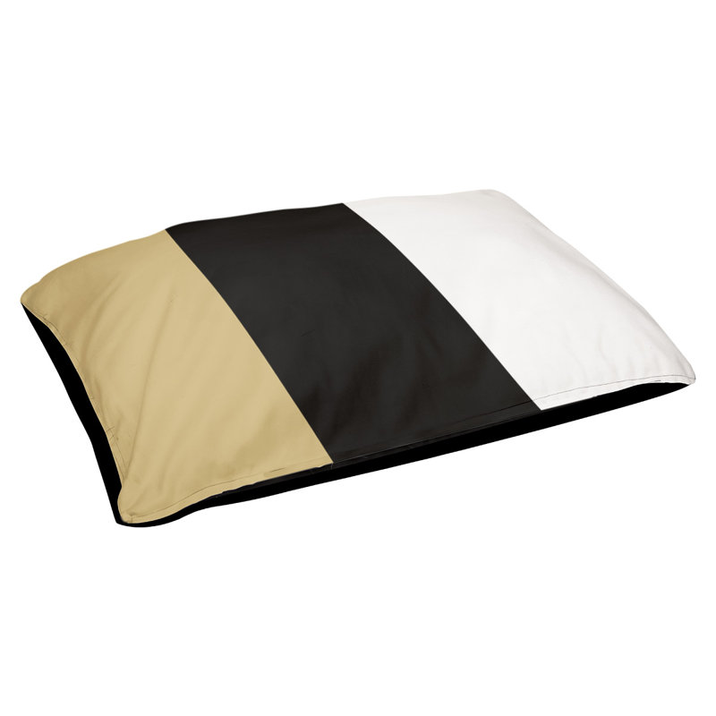 Coussin d'extérieur pour chien Florida Tribe, Or / noir / blanc, Moyen (l 40 po x P 30 po x H 6,5 po)