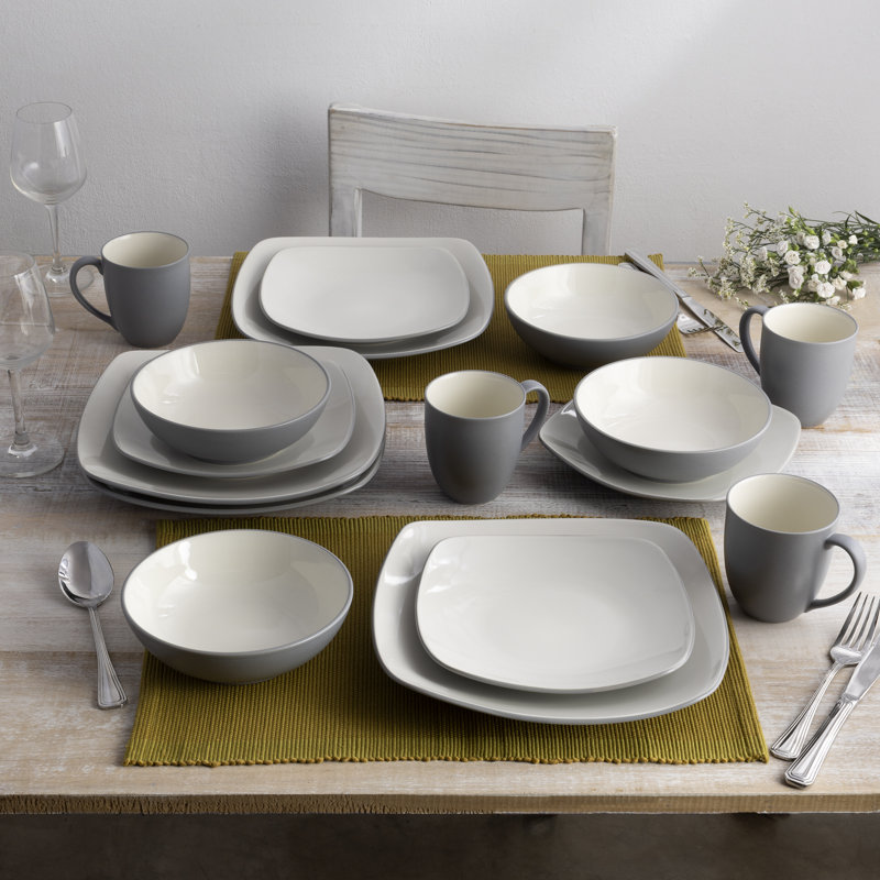 Service de table carré 16 pièces Noritake Colorwave, service pour 4, Ardoise