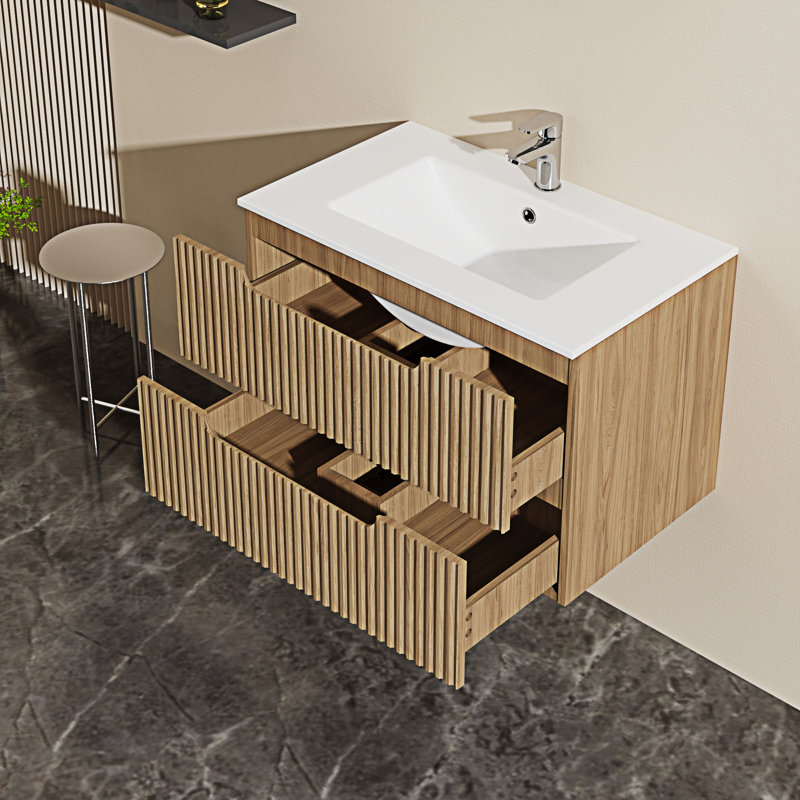 Meuble-lavabo mural flottant avec lavabo