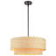 Alynnah 4 - Light  Rattan Dimmable Unique / Statement Tiered Drum Chandelier with Black Adjustable Hardware
