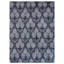 Floral gris en soie noué à la main | Tapis d'intérieur noir rectangulaire-1179030547