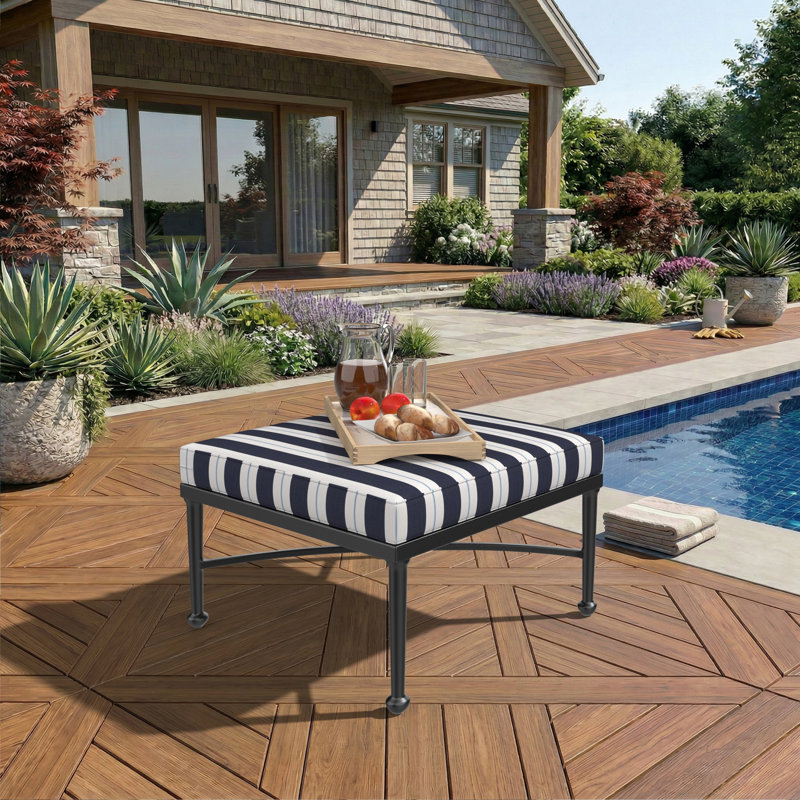 Sunbrella® Outdoor Ottoman Seat Cushion, 26" W x 24" D, Relate Harbor