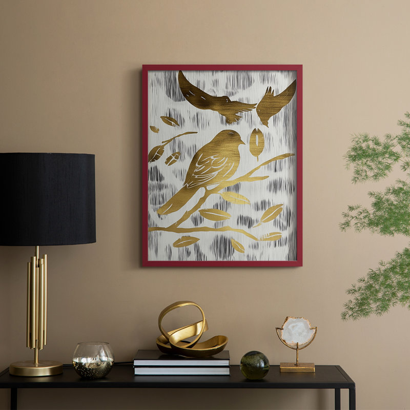 «Christmas Holiday Art LXVII», reproduction d'art encadrée - bois massif, H 21 po x l 17 po, Rouge