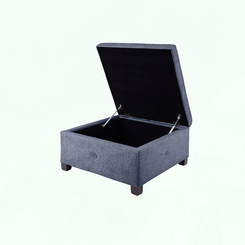 Square Storage Ottoman with Soft-Close Lid