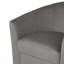 Fauteuil demi-tonneau pivotant rembourré en velours gris-1248396667