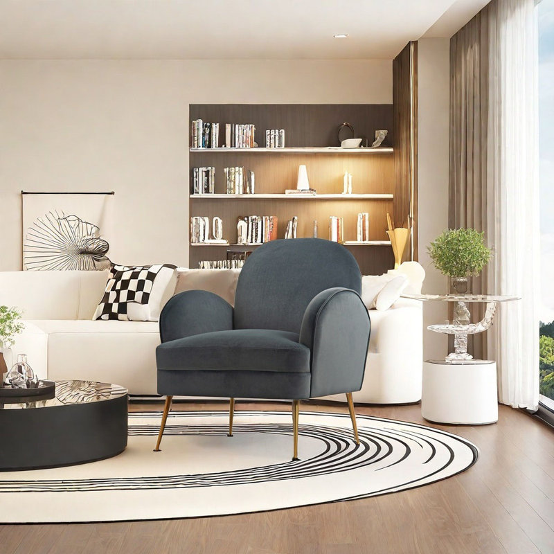 ins Light luxury single sofa, Dark Gray