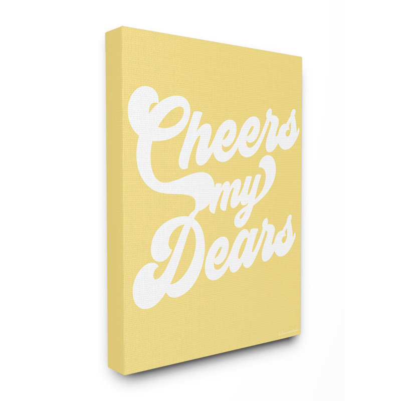 Art mural rétro sur toile Cheers My Dears par House of Lulu, Toile tendue, H 20 po x l 16 po x P 1,5 po
