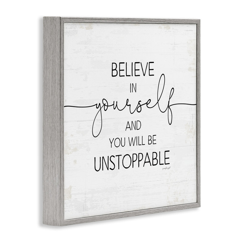 «Believe in Yourself inspiration Sentiments Distress Charm» par Jennifer Pugh - Art textuel, Estampe numérique Farmhouse