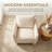 Oversized Chenille Fabric Accent Chair (Set of 2, BEIGE）-1011770133