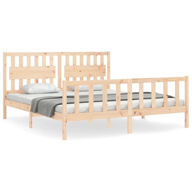 Bed Frame with Headboard, Natural, Super King (6')
