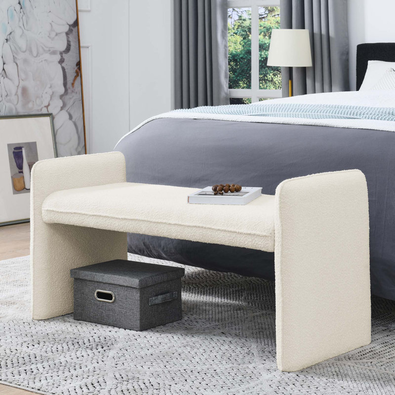 Repose-pieds en lin, Beige