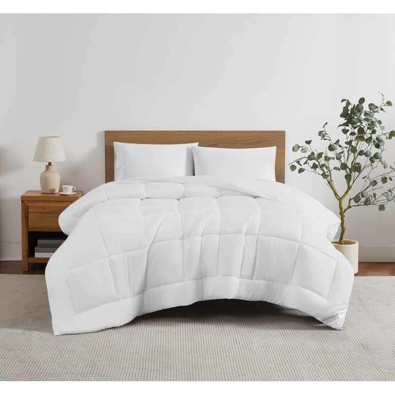 Édredon en duvet synthétique London, Blanc, Grand lit