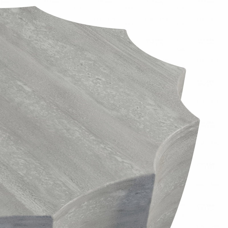 Table basse imperméable 35,43 po moderne pour l'extérieur et l'intérieur, conception durable en ciment Mgo, Gris