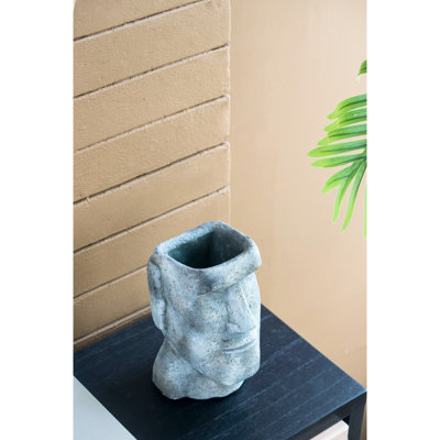 Jardinière en ciment de 9 pouces pour îlot de Pâques, petite à moyenne, grise, intrigante faciale avec jardinière grise pour lilas, 5 x 5,5 x 9 pouces, 6,8 lb, espace intérieur unique