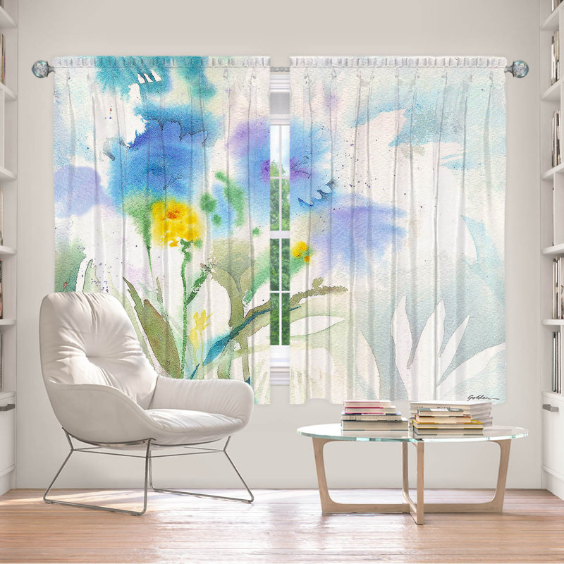 La paire de rideaux obscurcissant en polyester Eilonwy filtre la plupart des rideaux de lumière, L 40 po x L 61 po