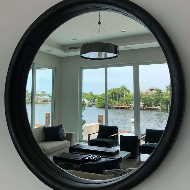 Lesley Round Solid Wood Mirror