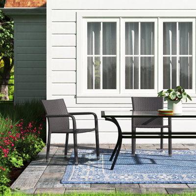 Bronstein Outdoor Stacking Dining Armchairs by Lark Manor